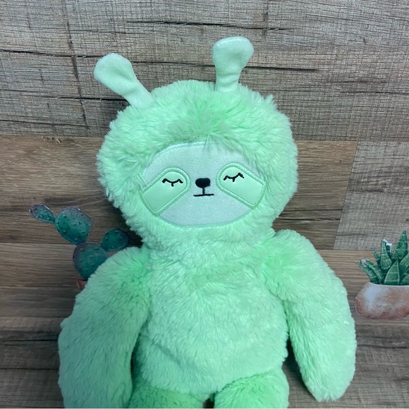 Slumberkins green alien sloth plush 14” fuzzy soft stuffed animal - Picture 2 of 6